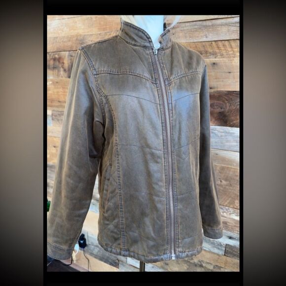 Outback Trading Company Canvas/Quilted Jacket with Floral Back Embroidery - Picture 11 of 15